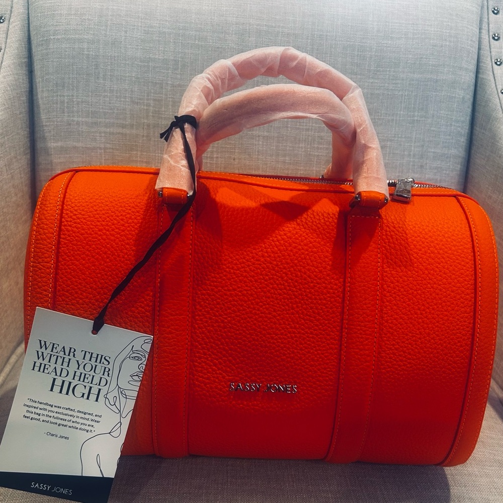 NWT Sassy Jones Dottie Orange Handbag